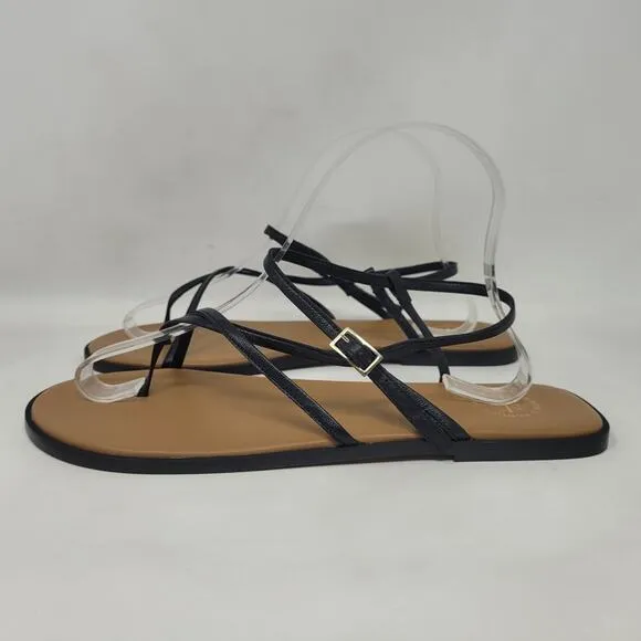 ATP Atelier All Tomorrows Parties Sandals IT40 US10 Black Leather Capri Flat NEW