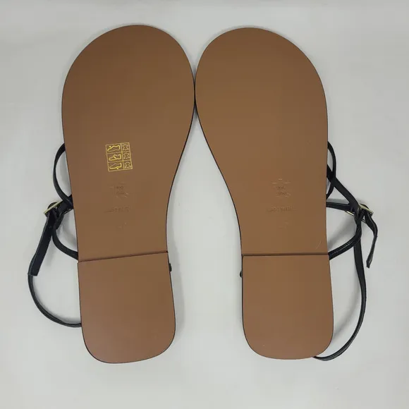 ATP Atelier All Tomorrows Parties Sandals IT40 US10 Black Leather Capri Flat NEW