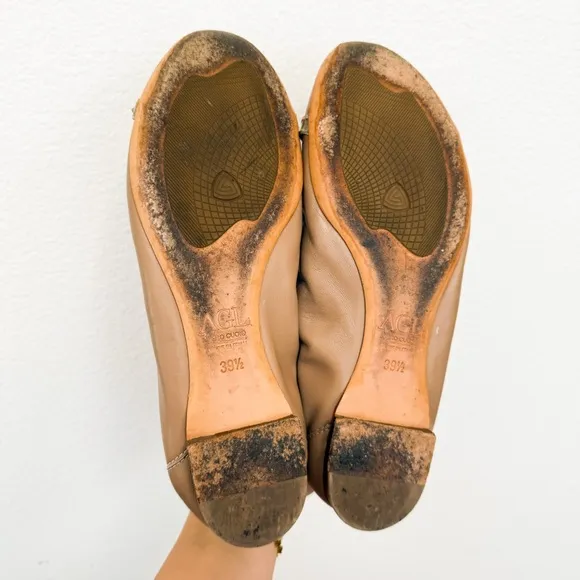Attilio Giusti Leombruni AGL Tan Ballet Flats Leather Size 39.5