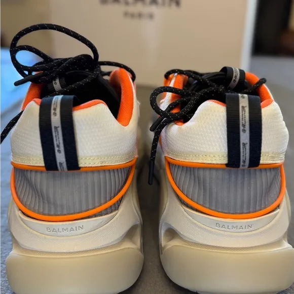 Authentic Balmain Men's B Runner Asymmetric Chunky Sneakers.