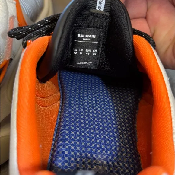 Authentic Balmain Men's B Runner Asymmetric Chunky Sneakers.