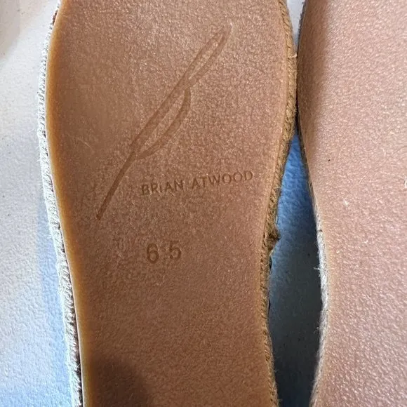 B Brian Atwood Black Suede Studded Espadrilles 6.5