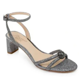 Badgley Mischka Gavi Glitter Ankle Strap Sandal Size 9 New