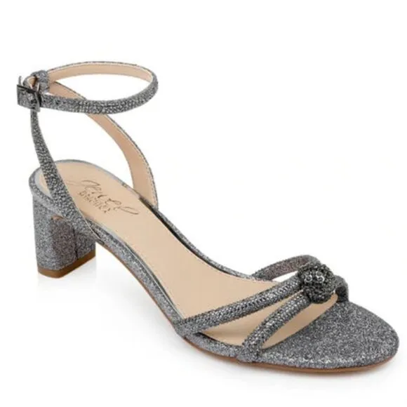 Badgley Mischka Gavi Glitter Ankle Strap Sandal Size 9 New