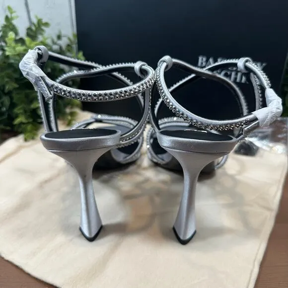 Badgley Mischka Women's Brooke Strappy Bejeweled Stiletto Sandals Heels Size 9.5
