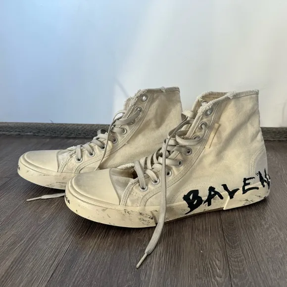 Balenciaga Paris High Top Graffiti Sneakers