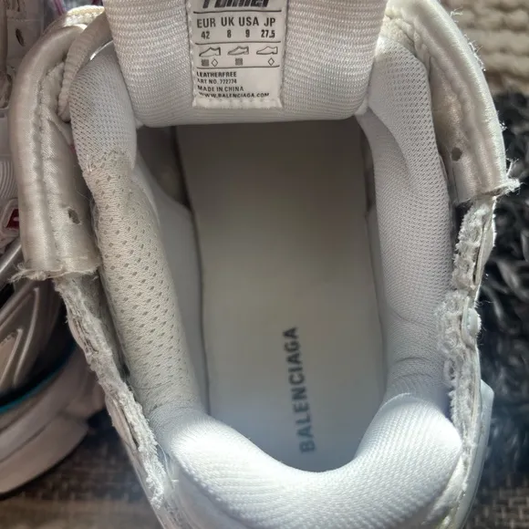 Balenciaga White and Gray Sneakers Athletic Design