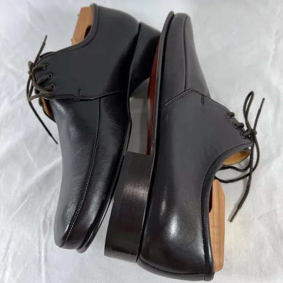 BALLY Brenzo Brown Leather Lace Up Dress Shoes Made in Switzerland Marked as 7US