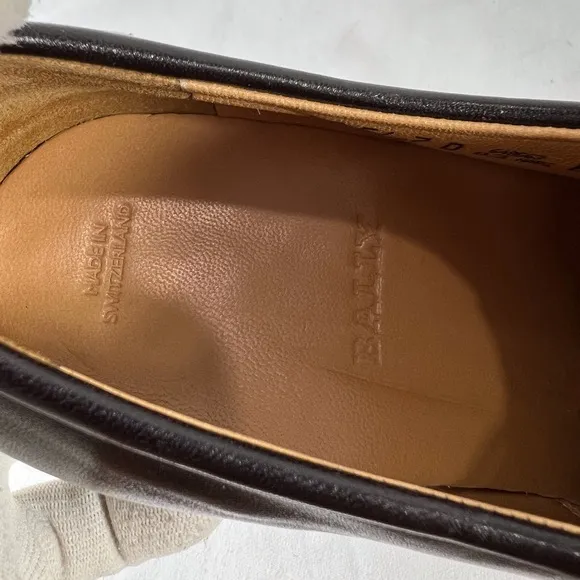 BALLY Brenzo Brown Leather Lace Up Dress Shoes Made in Switzerland Marked as 7US