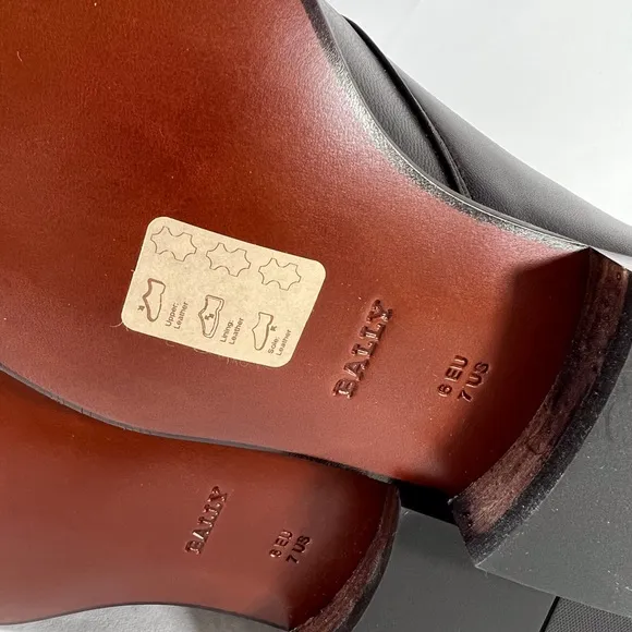 BALLY Brenzo Brown Leather Lace Up Dress Shoes Made in Switzerland Marked as 7US