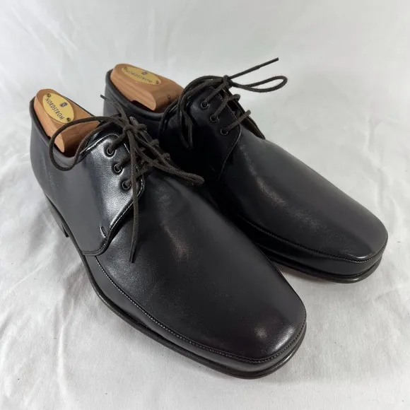 BALLY Brenzo Brown Leather Lace Up Dress Shoes Made in Switzerland Marked as 7US