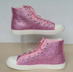 Band Of The Free  Bonnie Pink Rhinestone High Top Sneakers Size 7