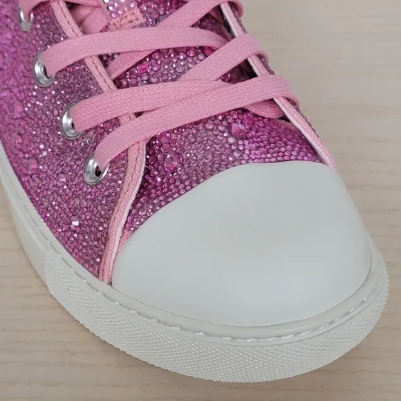 Band Of The Free  Bonnie Pink Rhinestone High Top Sneakers Size 7