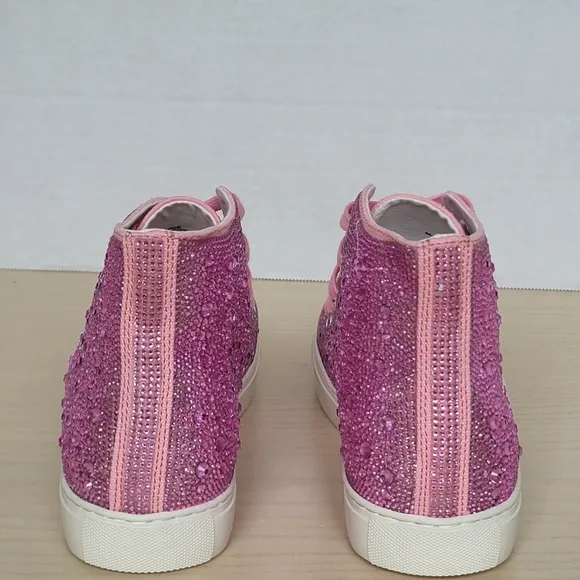 Band Of The Free  Bonnie Pink Rhinestone High Top Sneakers Size 7