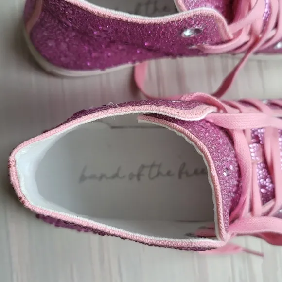 Band Of The Free  Bonnie Pink Rhinestone High Top Sneakers Size 7
