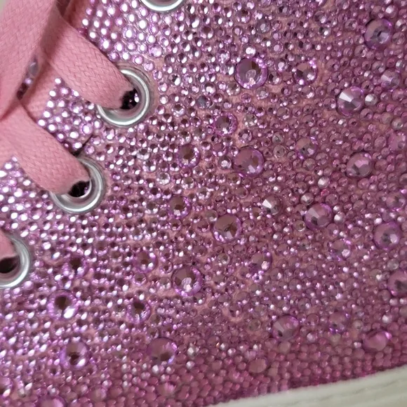 Band Of The Free  Bonnie Pink Rhinestone High Top Sneakers Size 7