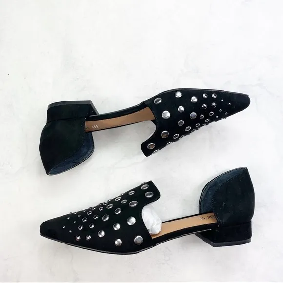 [Bar III] Classic Black Studded Flats