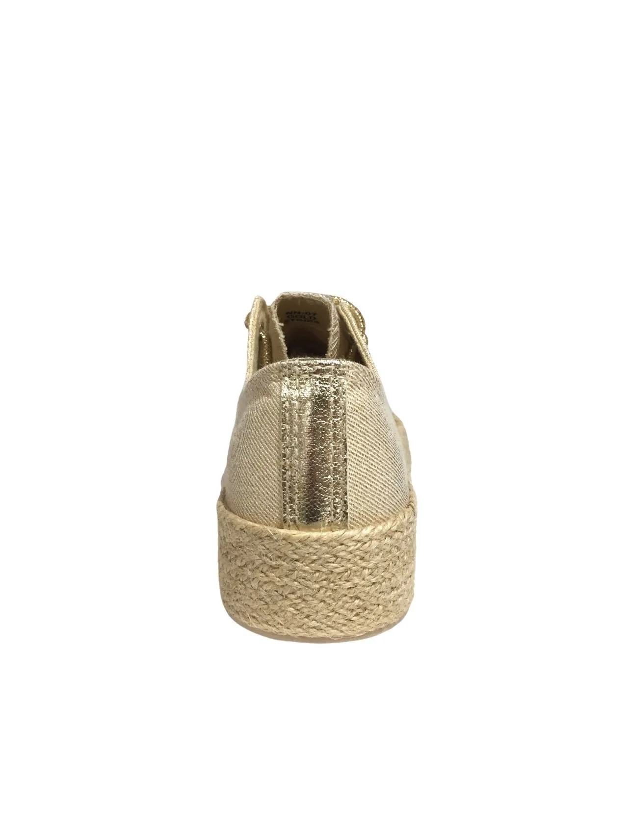 Baskets à lacets avec semelle en corde, Doré clair