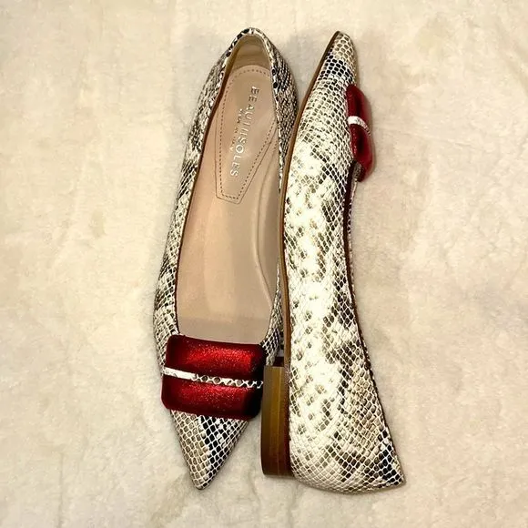 Beautiisoles Python pointed tip Ava flats 8.5