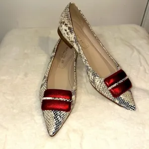 Beautiisoles Python pointed tip Ava flats 8.5