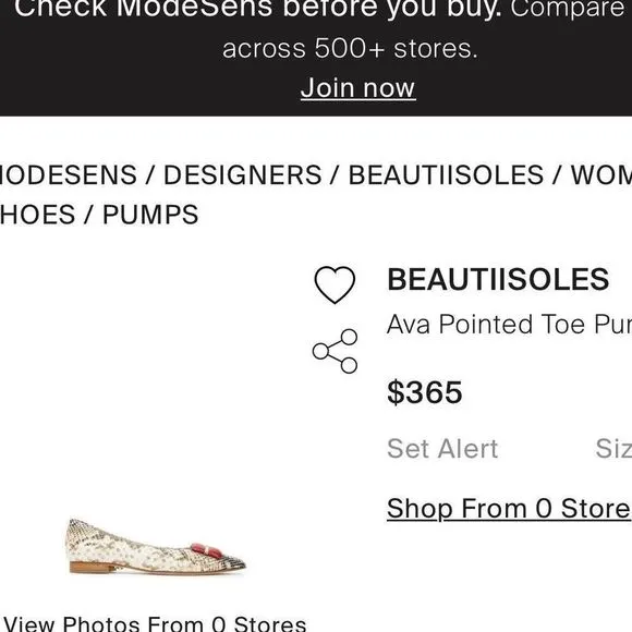 Beautiisoles Python pointed tip Ava flats 8.5