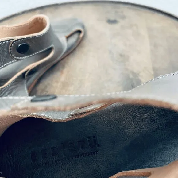 Bed Stu Leather Soto Distressed Flat Back-Zip Sandals Women's Size 8
