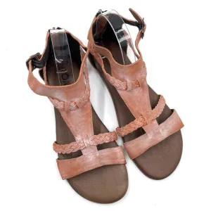 Bed Stu Roan Posey Suede Sandals Flat Gladiator Pink Bee Osaka Braid Sz 9.5