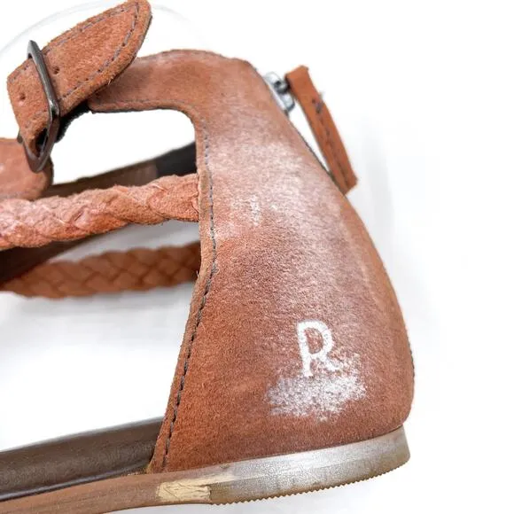 Bed Stu Roan Posey Suede Sandals Flat Gladiator Pink Bee Osaka Braid Sz 9.5