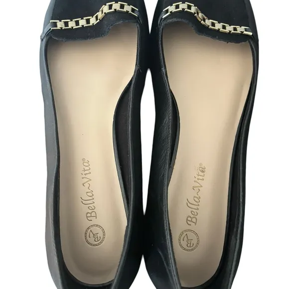 Bella Vita Thora‎ Loafers With Gold Chain Women’s Size 11N Dress Loafers