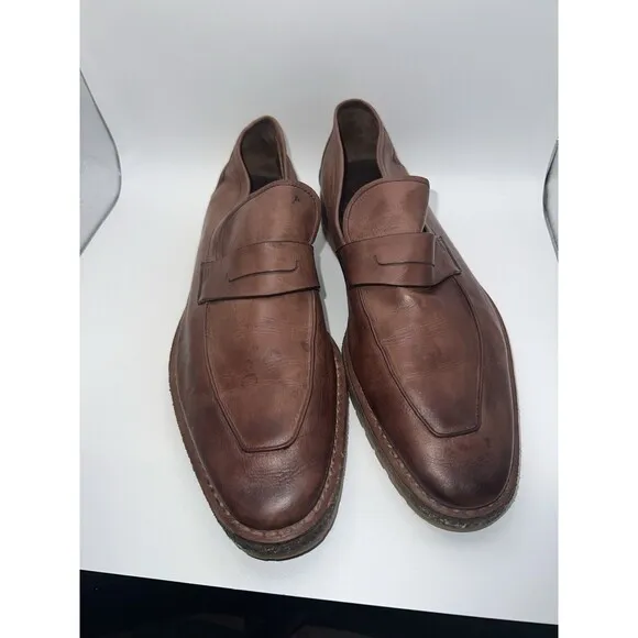 Berluti Loafers Mens Size 8.5 Brown Leather Andy Alto Penny Rubber Soles Comfort