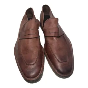 Berluti Loafers Mens Size 8.5 Brown Leather Andy Alto Penny Rubber Soles Comfort