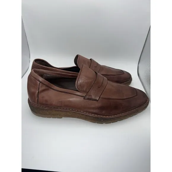 Berluti Loafers Mens Size 8.5 Brown Leather Andy Alto Penny Rubber Soles Comfort