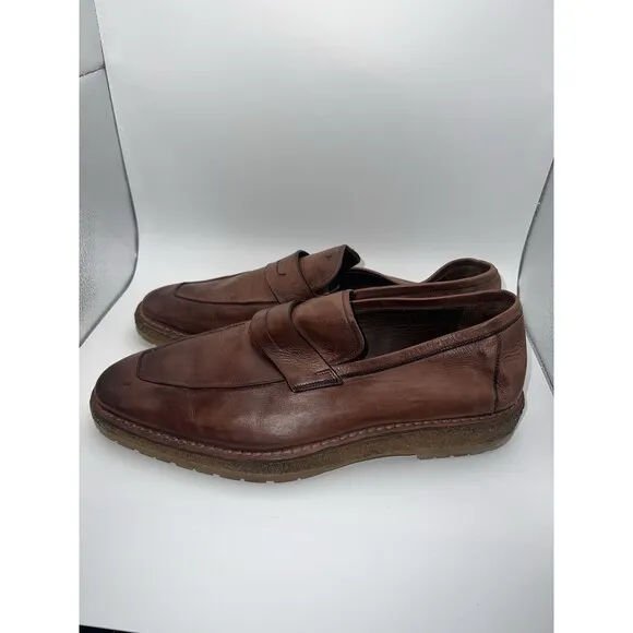 Berluti Loafers Mens Size 8.5 Brown Leather Andy Alto Penny Rubber Soles Comfort