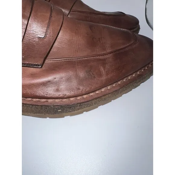 Berluti Loafers Mens Size 8.5 Brown Leather Andy Alto Penny Rubber Soles Comfort