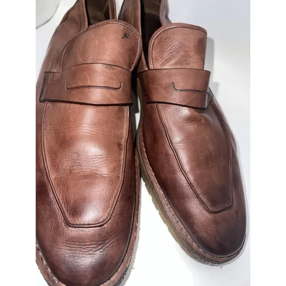 Berluti Loafers Mens Size 8.5 Brown Leather Andy Alto Penny Rubber Soles Comfort