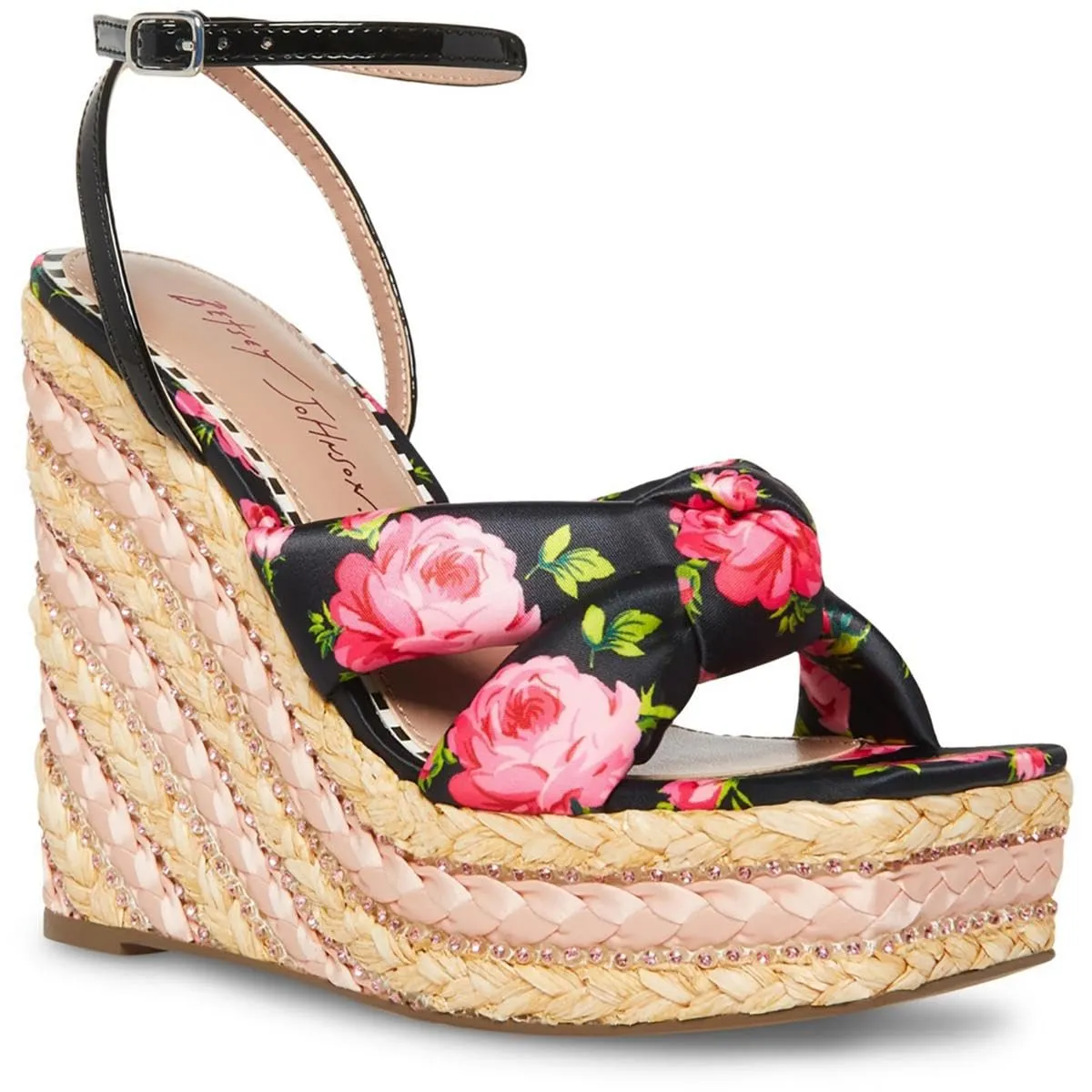 Betsey Johnson Womens Pansie Platform Espadrilles Black 5 Medium (B,M)