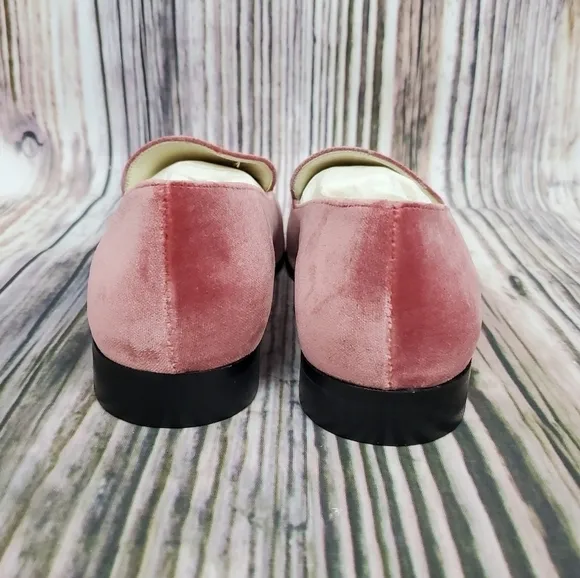 Bettye Muller Pink Regency Velvet Classic Loafers New Size 7