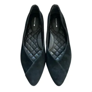 Birdies Goldfinch Suede Leather Pointed Toe Ballet Flats In Black Women’s Size 7