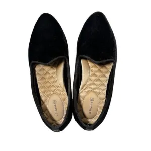 Birdies Heron Flat Black Velvet Flats Shoes Womens 7.5 Venetian Comfort Dressy