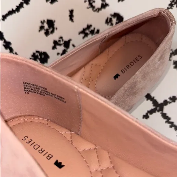 Birdies Pink Suede Flats - Women’s Pointed Toe Leather Loafers - US Size 7.5 EUC