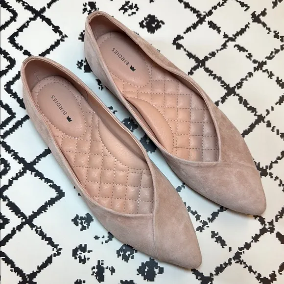 Birdies Pink Suede Flats - Women’s Pointed Toe Leather Loafers - US Size 7.5 EUC