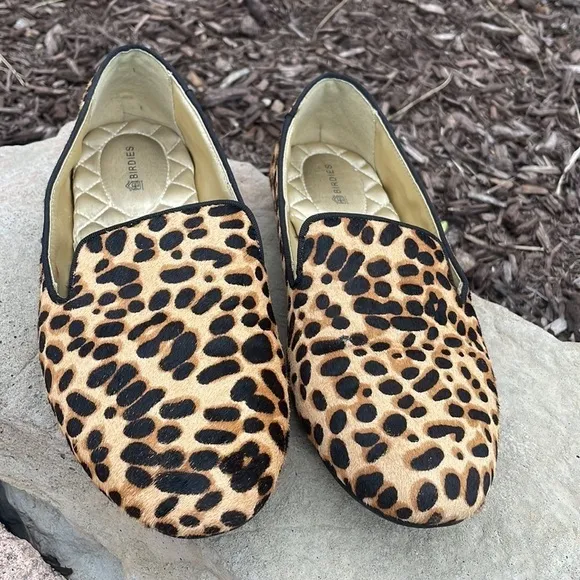 Birdies The Starling in Cheetah Ballet Flats Slippers Size 8