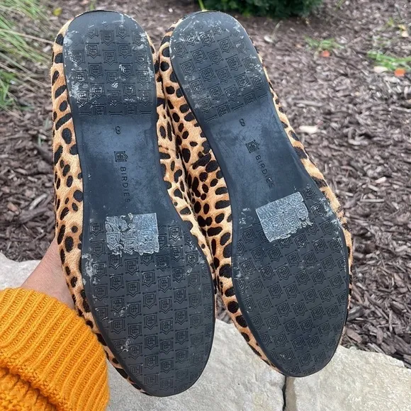 Birdies The Starling in Cheetah Ballet Flats Slippers Size 8