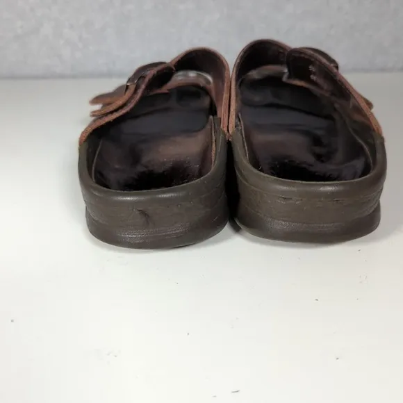 Birkenstock‎ Arizona Sandals Flat Slide Brown Leather Open Toe Sz EU40 L9/7M Men