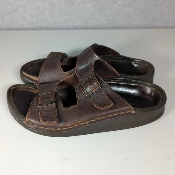 Birkenstock‎ Arizona Sandals Flat Slide Brown Leather Open Toe Sz EU40 L9/7M Men