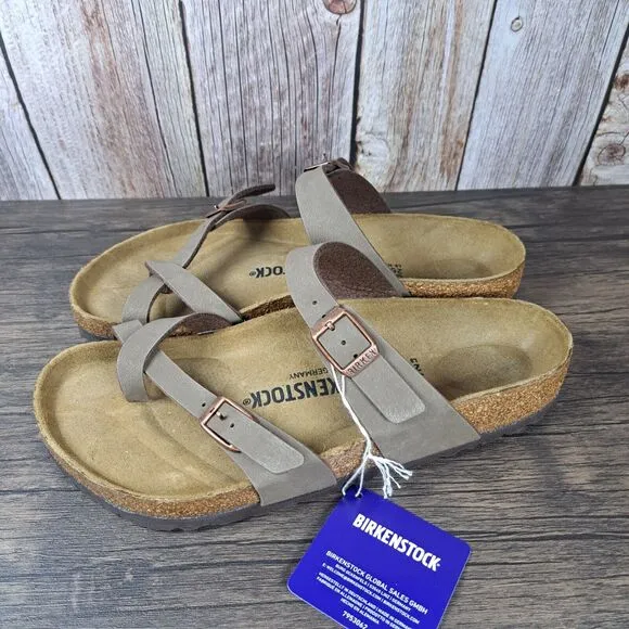 Birkenstock Mayari Oiled Leather Strappy Sandals Women's Sz 8 R EU39 Mocha (NWT)
