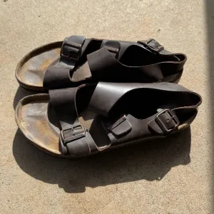 Birkenstock Milano Brown Leather Sandals Men’s Size 11 Euro 44