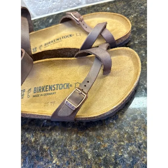 Birkenstock Women's Yara Habana Oiled Leather Flat Sandals Size 8 NWOT