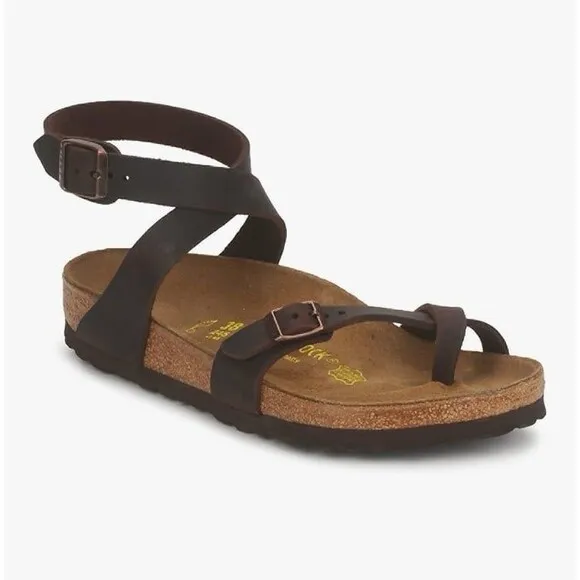 Birkenstock Women's Yara Habana Oiled Leather Flat Sandals Size 8 NWOT