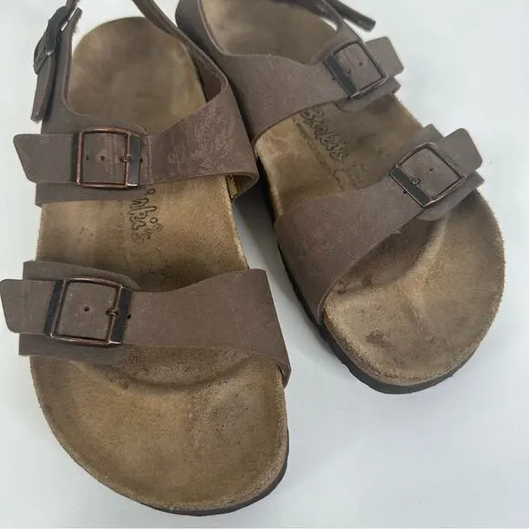 Birki’s Birkenstock Brown Leather Strappy Buckle Sandals Size 42 US 11